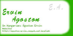 ervin agoston business card